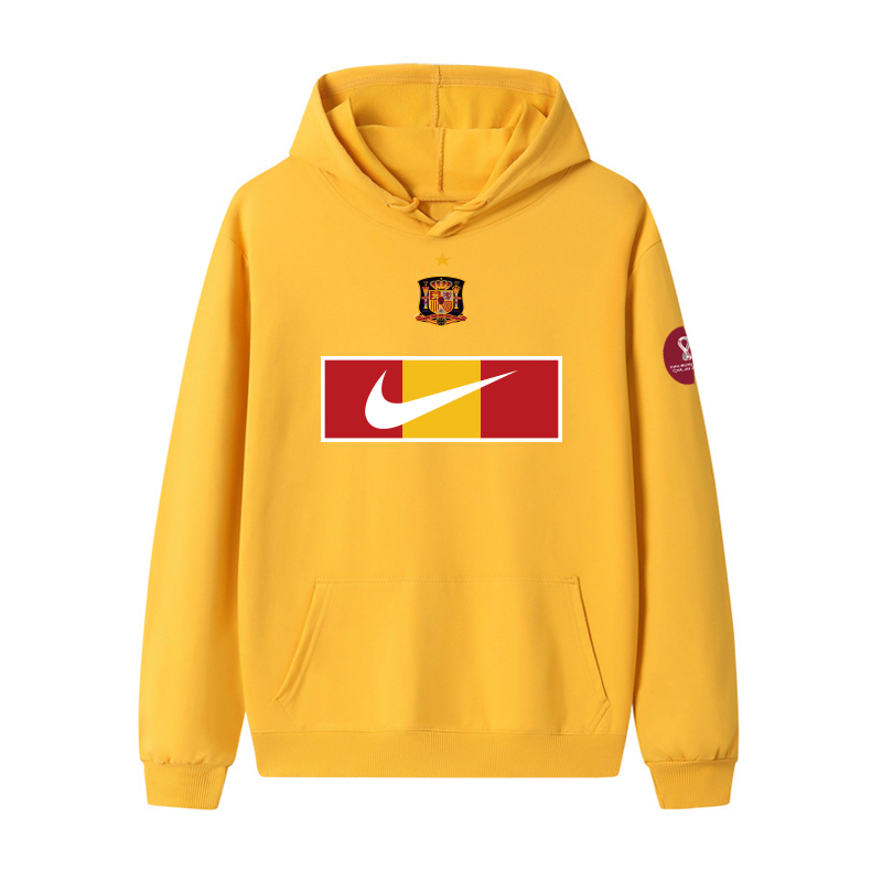 Men's Spain World Cup Soccer Hoodie Yellow 001